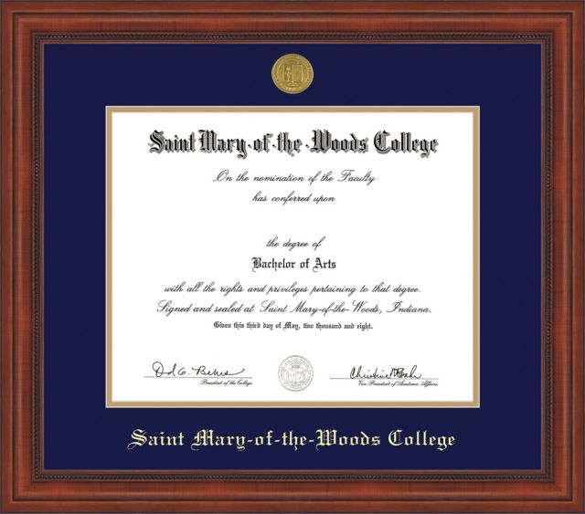 Saint Mary-of-the-Woods College Diploma Frame- Bachelor/Master, PhD