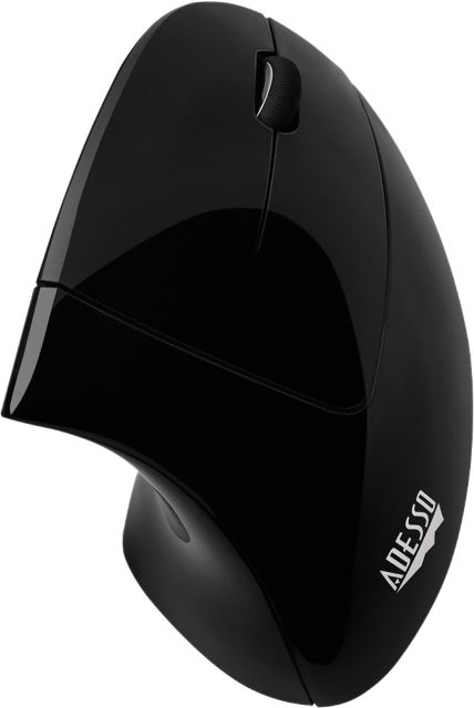 Adesso RF Wireless Vertical Ergonomic Optical Mouse, Black - ONLINE ONLY